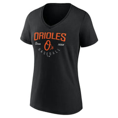 Baltimore Orioles Women's Live For It Team V-Neck T-Shirt Black