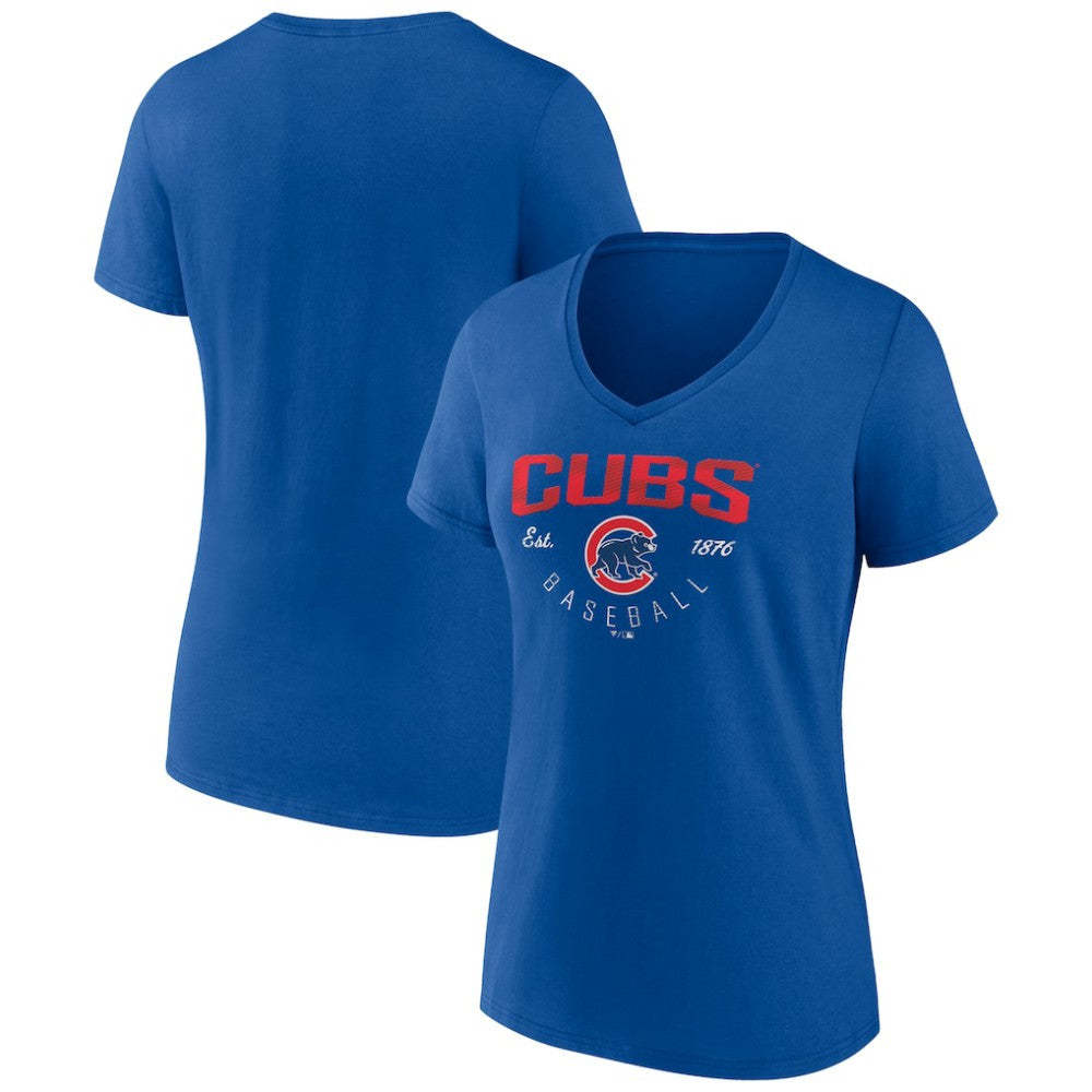 Chicago Cubs Women's Live For It Team V-Neck T-Shirt Royal