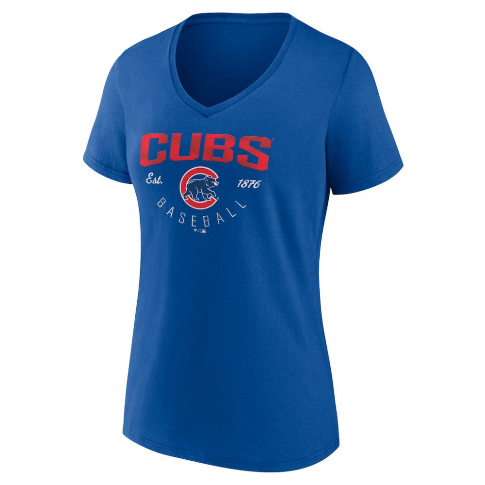 Chicago Cubs Women's Live For It Team V-Neck T-Shirt Royal