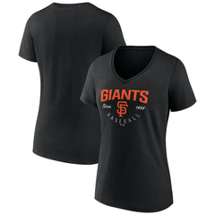 San Francisco Giants Women's Live For It Team V-Neck T-Shirt Black