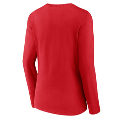 Cincinnati Reds Women's Live For It Long Sleeve Long Sleeve V-Neck T-Shirt Red