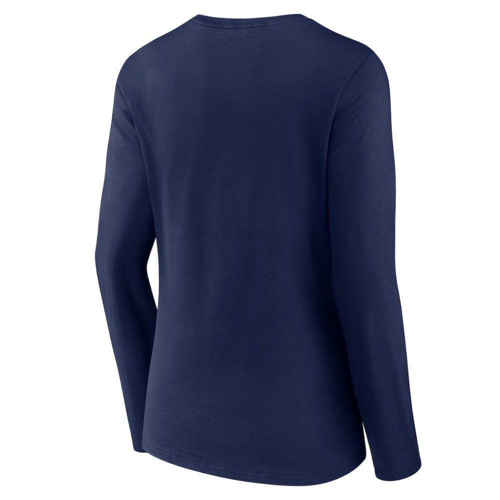 Cleveland Guardians Women's Live For It Long Sleeve Long Sleeve V-Neck T-Shirt Navy