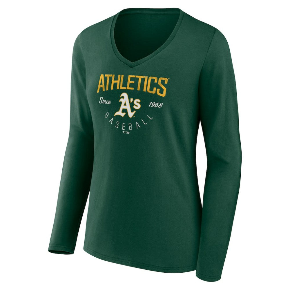 Athletics Women's Live For It Long Sleeve Long Sleeve V-Neck T-Shirt Green