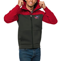 Columbus Blue Jackets Antigua Protect Full-Zip Hoodie Red/Charcoal