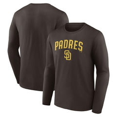 San Diego Padres Team Lockup Long Sleeve T-Shirt Brown