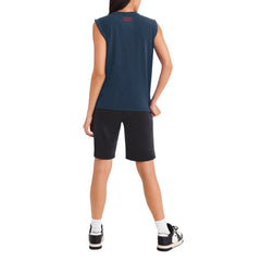 Cleveland Guardians DKNY Sport Women's Madison Tri-Blend Tank Top Navy