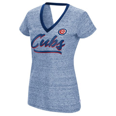 Chicago Cubs Touch Women's Halftime Back Wrap Top V-Neck T-Shirt Royal