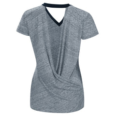 Milwaukee Brewers Touch Women's Halftime Back Wrap Top V-Neck T-Shirt Navy