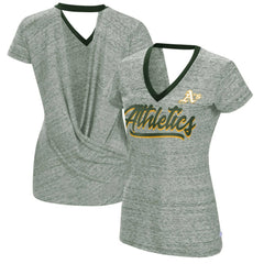 Athletics Touch Women's Halftime Back Wrap Top V-Neck T-Shirt Green
