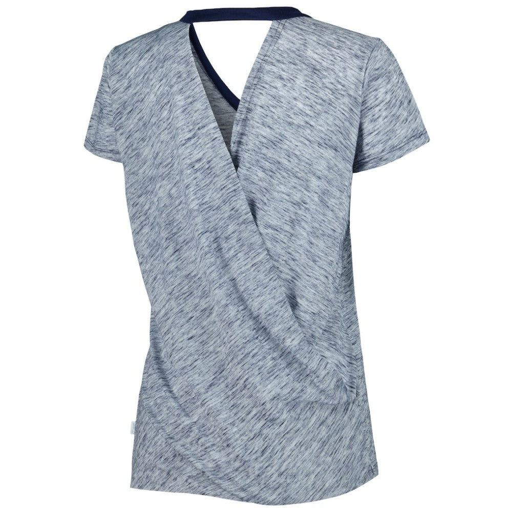 Boston Red Sox Touch Women's Halftime Back Wrap Top V-Neck T-Shirt Navy