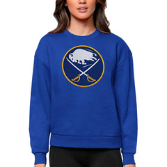 Buffalo Sabres Antigua Women's Team Logo Victory Crewneck Pullover Sweatshirt Royal