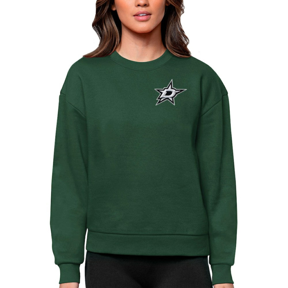 Dallas Stars Antigua Women's Victory Crewneck Pullover Sweatshirt Green