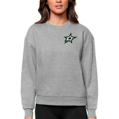 Dallas Stars Antigua Women's Victory Crewneck Pullover Sweatshirt Heather Gray