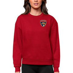 Florida Panthers Antigua Women's Victory Crewneck Pullover Sweatshirt Red