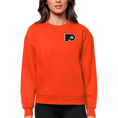 Philadelphia Flyers Antigua Women's Victory Crewneck Pullover Sweatshirt Orange