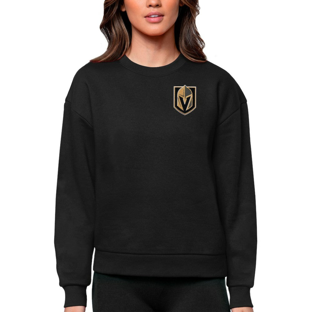 Vegas Golden Knights Antigua Women's Victory Crewneck Pullover Sweatshirt Black