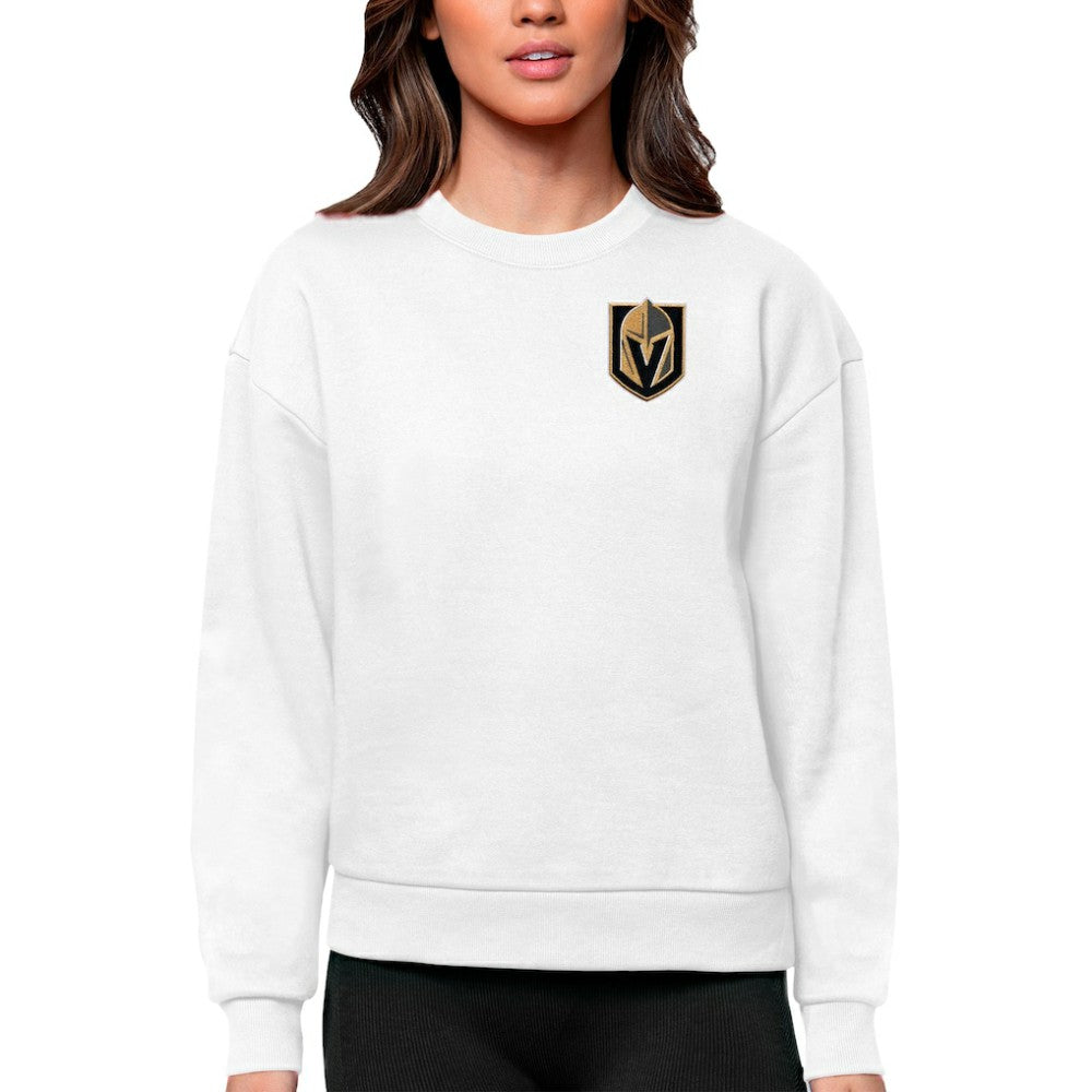 Vegas Golden Knights Antigua Women's Victory Crewneck Pullover Sweatshirt White
