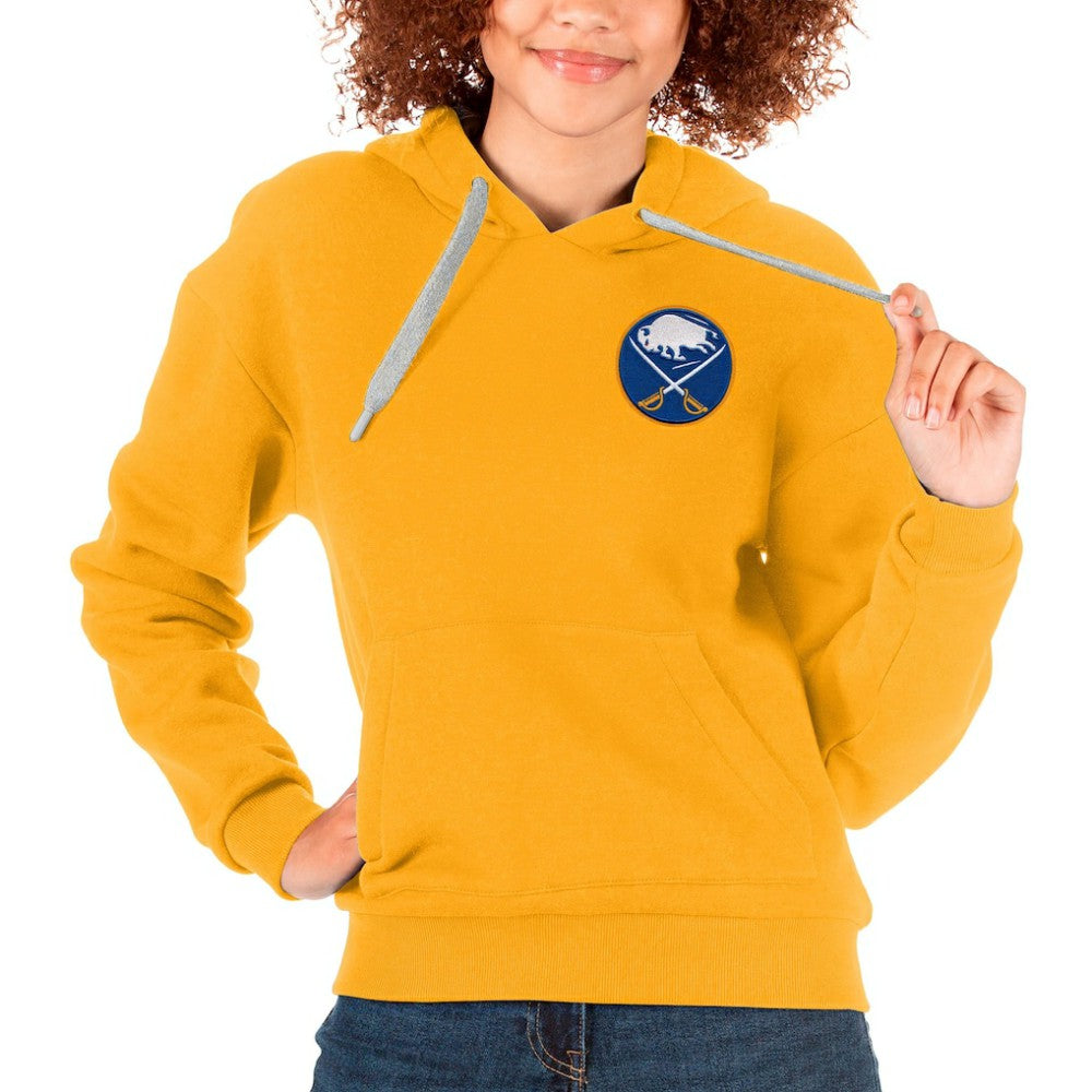 Buffalo Sabres Antigua Women's Victory Pullover Hoodie Gold