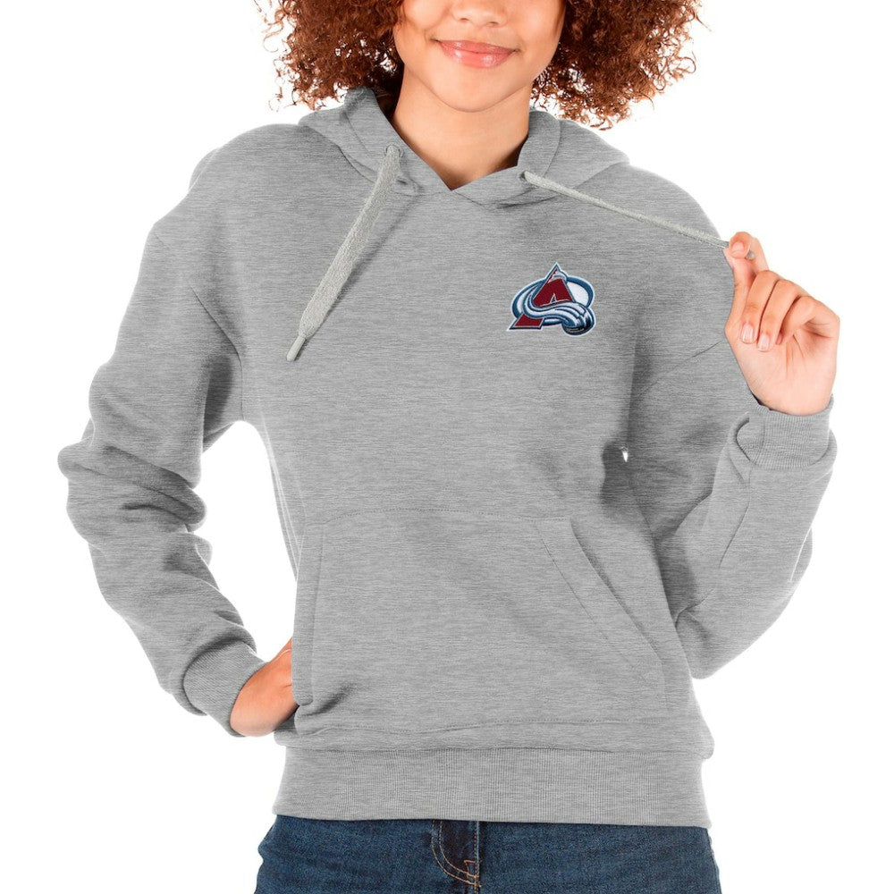 Colorado Avalanche Antigua Women's Victory Pullover Hoodie Heather Gray