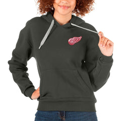 Detroit Red Wings Antigua Women's Victory Pullover Hoodie Charcoal