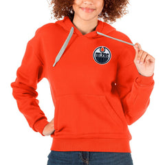 Edmonton Oilers Antigua Women's Victory Pullover Hoodie Orange
