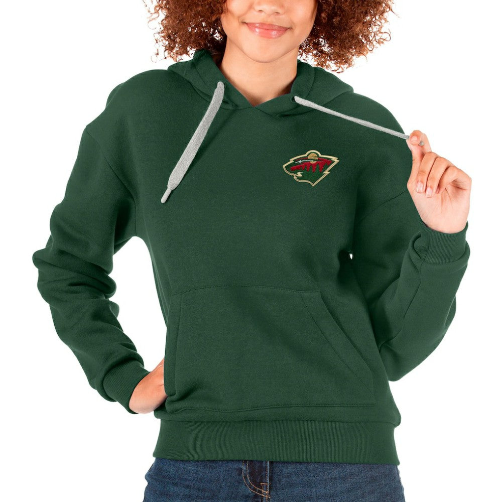 Minnesota Wild Antigua Women's Victory Pullover Hoodie Green