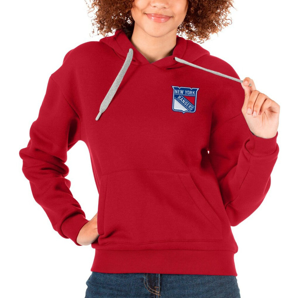 New York Rangers Antigua Women's Victory Pullover Hoodie Red