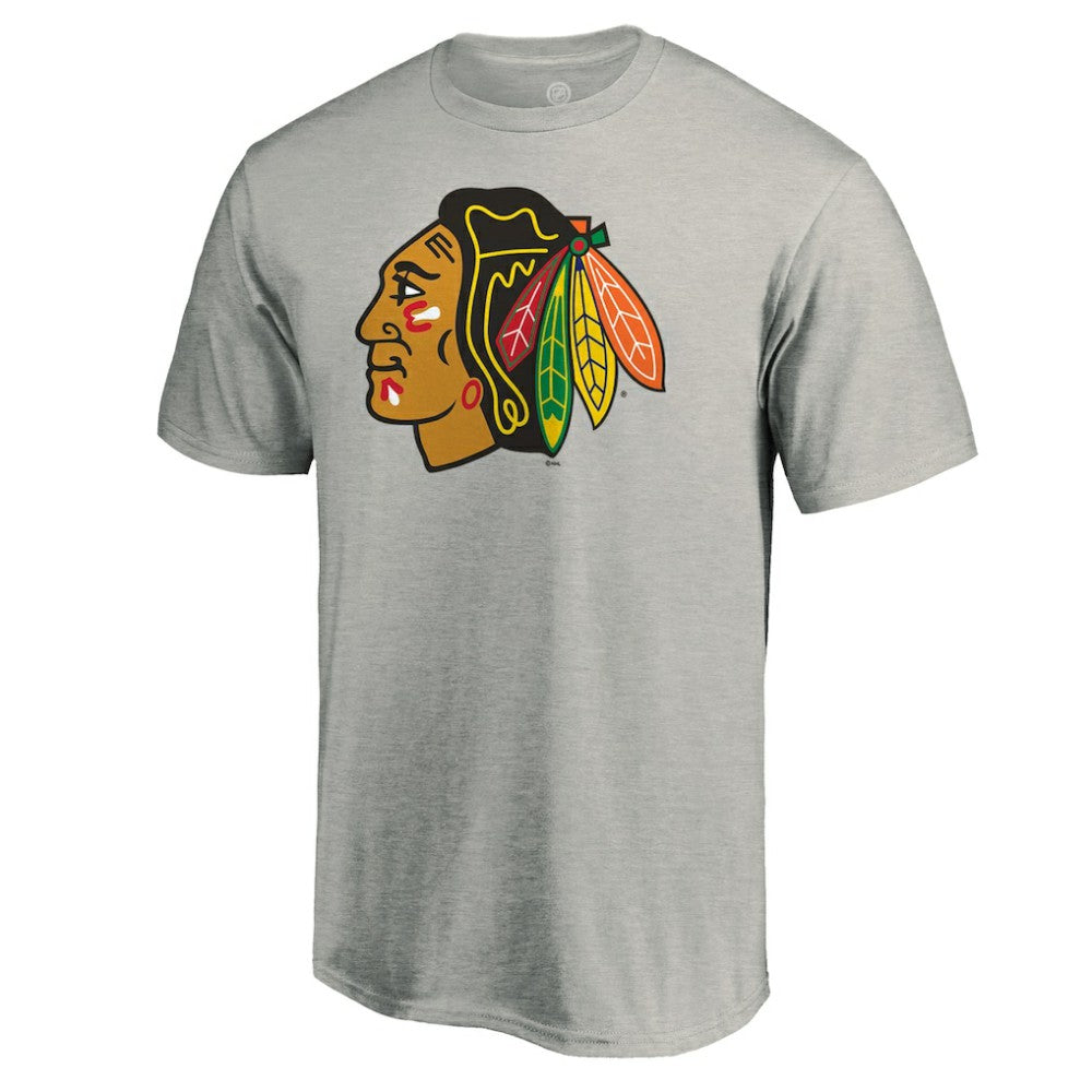 Chicago Blackhawks Logo T-Shirt Heather Gray