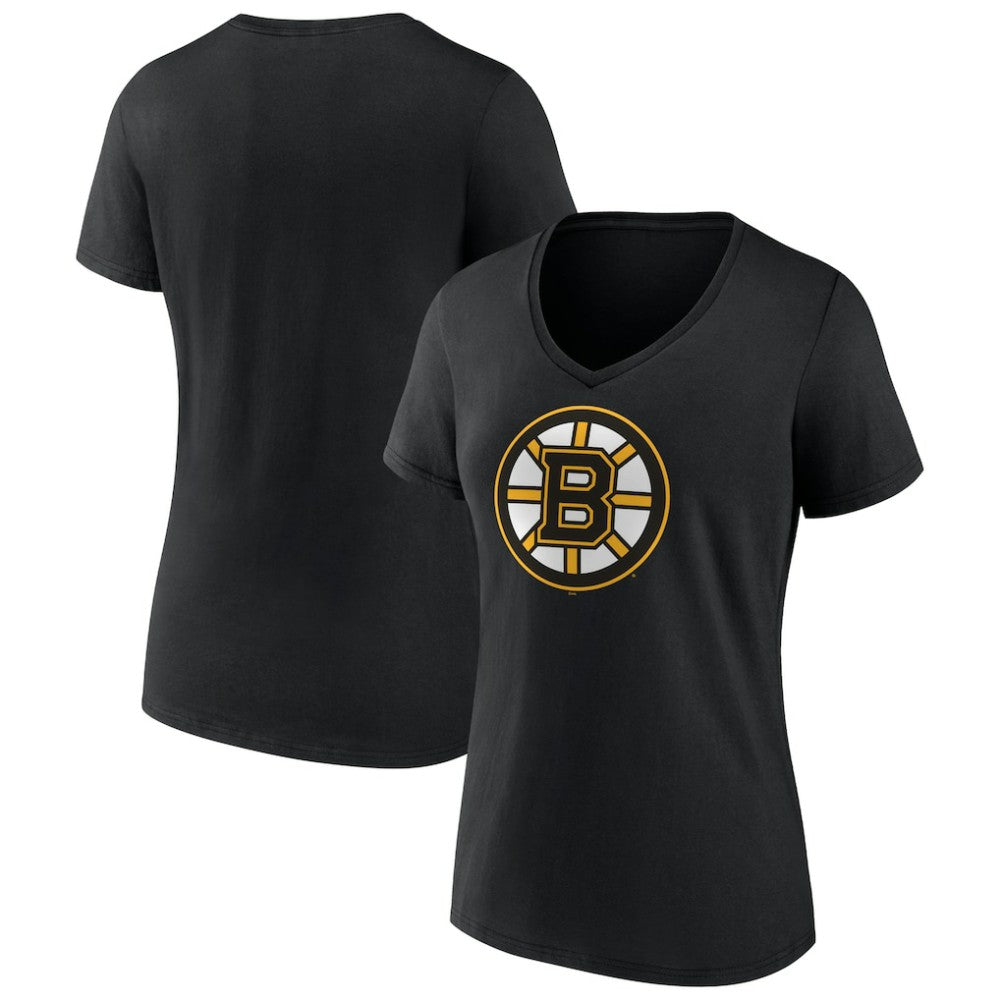 Boston Bruins Women's Team Logo V-Neck T-Shirt Black
