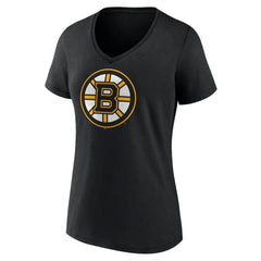 Boston Bruins Women's Team Logo V-Neck T-Shirt Black