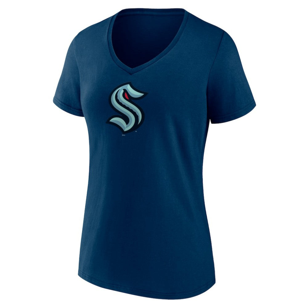 Seattle Kraken Women's Team Logo V-Neck T-Shirt Navy
