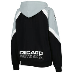 Chicago White Sox Starter Women's Hail Mary Full-Zip Hoodie Black/Silver