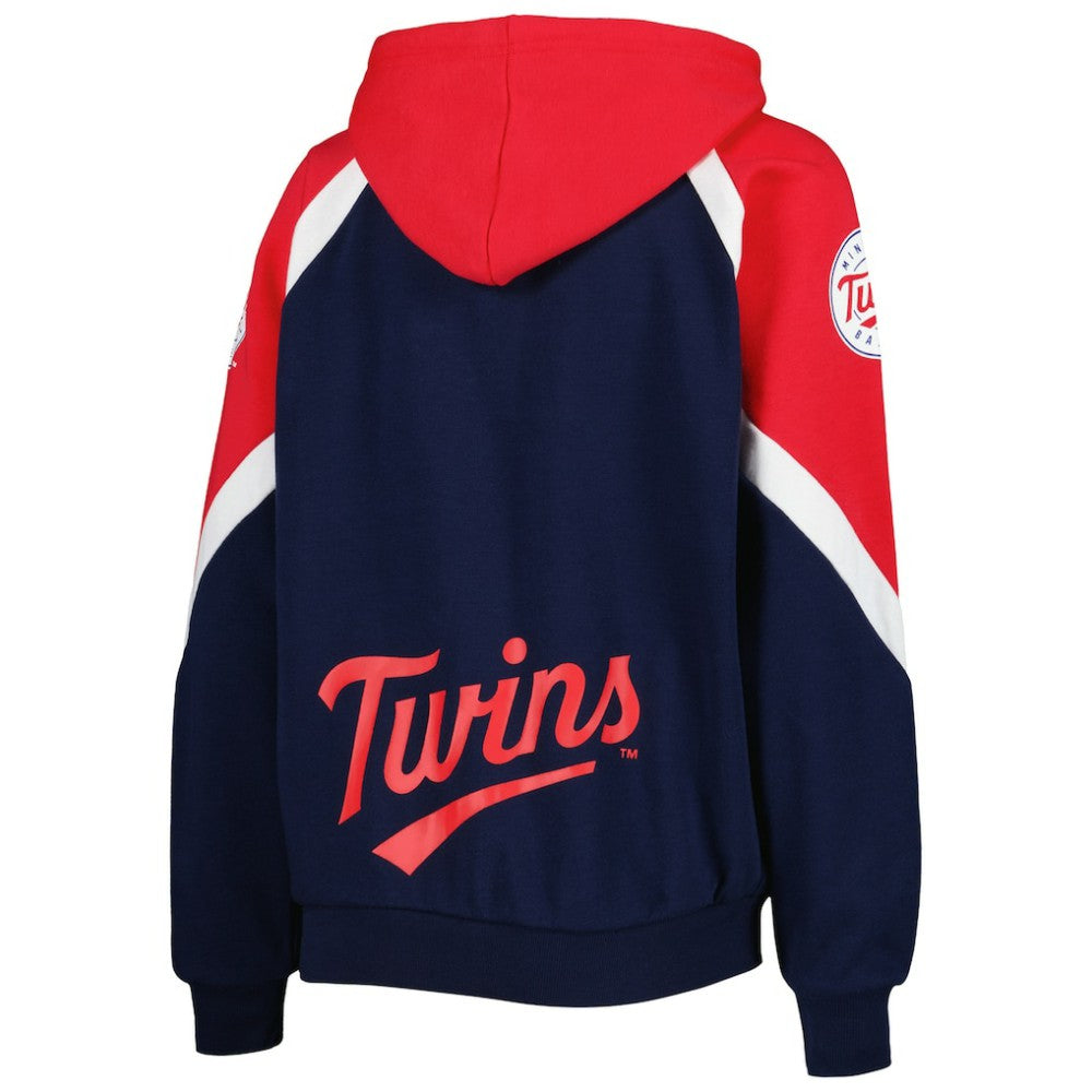Minnesota Twins Starter Women's Hail Mary Full-Zip Hoodie Navy/Red