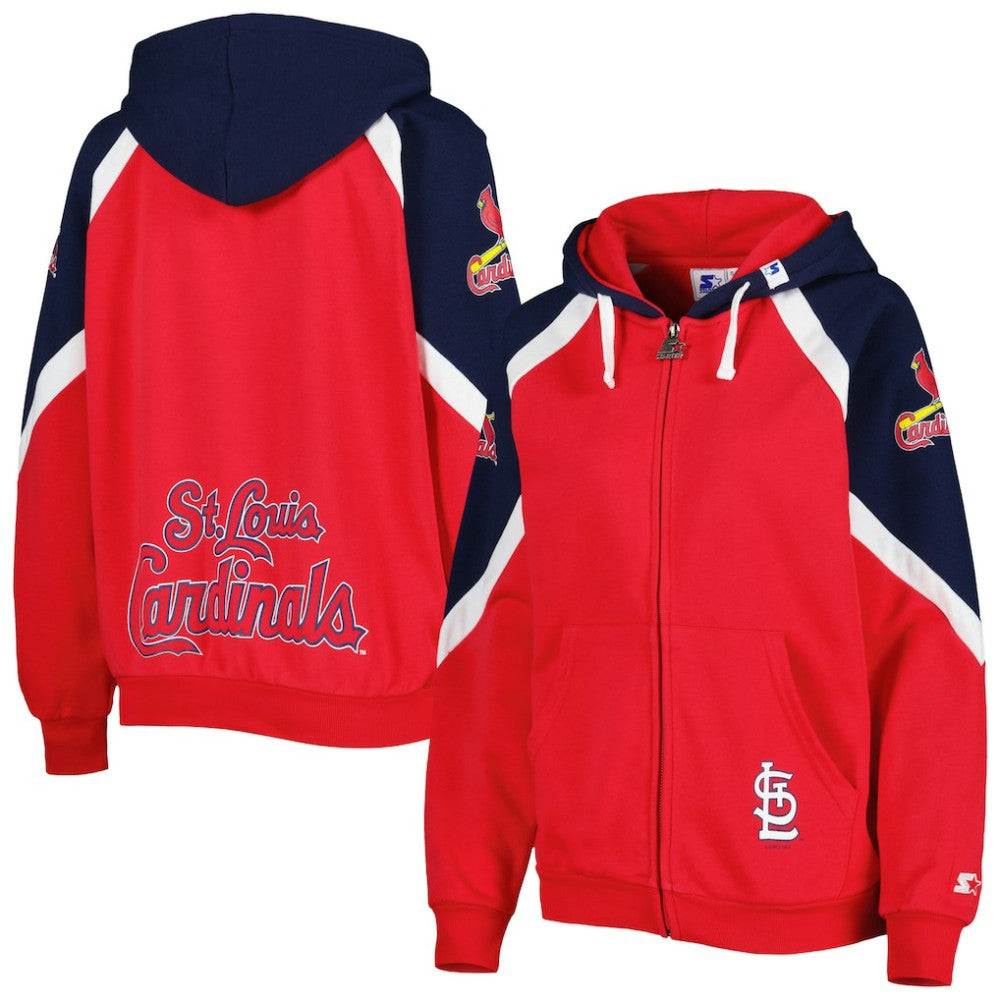St. Louis Cardinals Starter Women's Hail Mary Full-Zip Hoodie Red/Navy