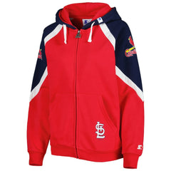 St. Louis Cardinals Starter Women's Hail Mary Full-Zip Hoodie Red/Navy