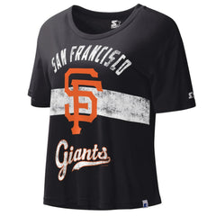 San Francisco Giants Starter  Women's Record Setter Crop Top Black