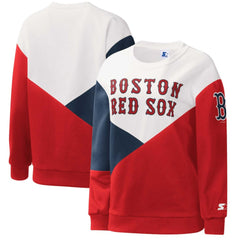 Boston Red Sox Starter Women's Shutout Pullover Sweatshirt White/Red