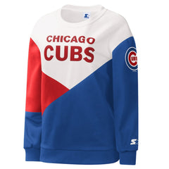 Chicago Cubs Starter Women's Shutout Pullover Sweatshirt White/Royal