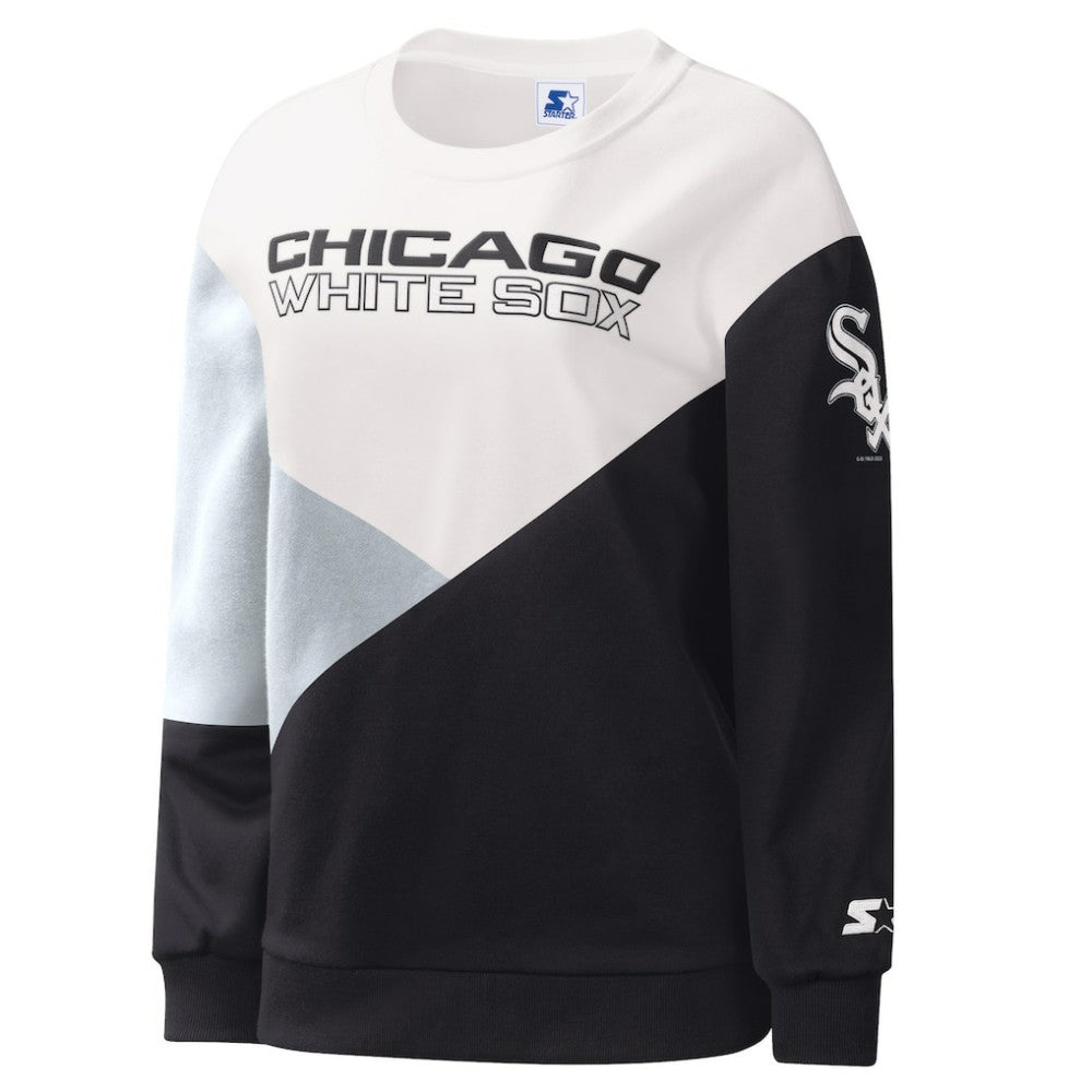 Chicago White Sox Starter Women's Shutout Pullover Sweatshirt White/Black