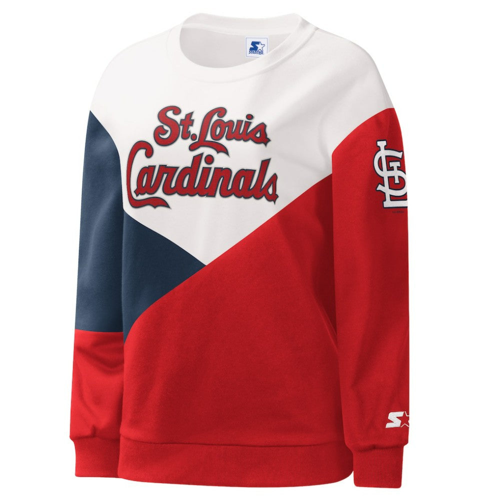 St. Louis Cardinals Starter Women's Shutout Pullover Sweatshirt White/Red
