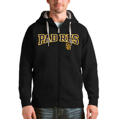 San Diego Padres Antigua Team Logo Victory Full-Zip Hoodie Black