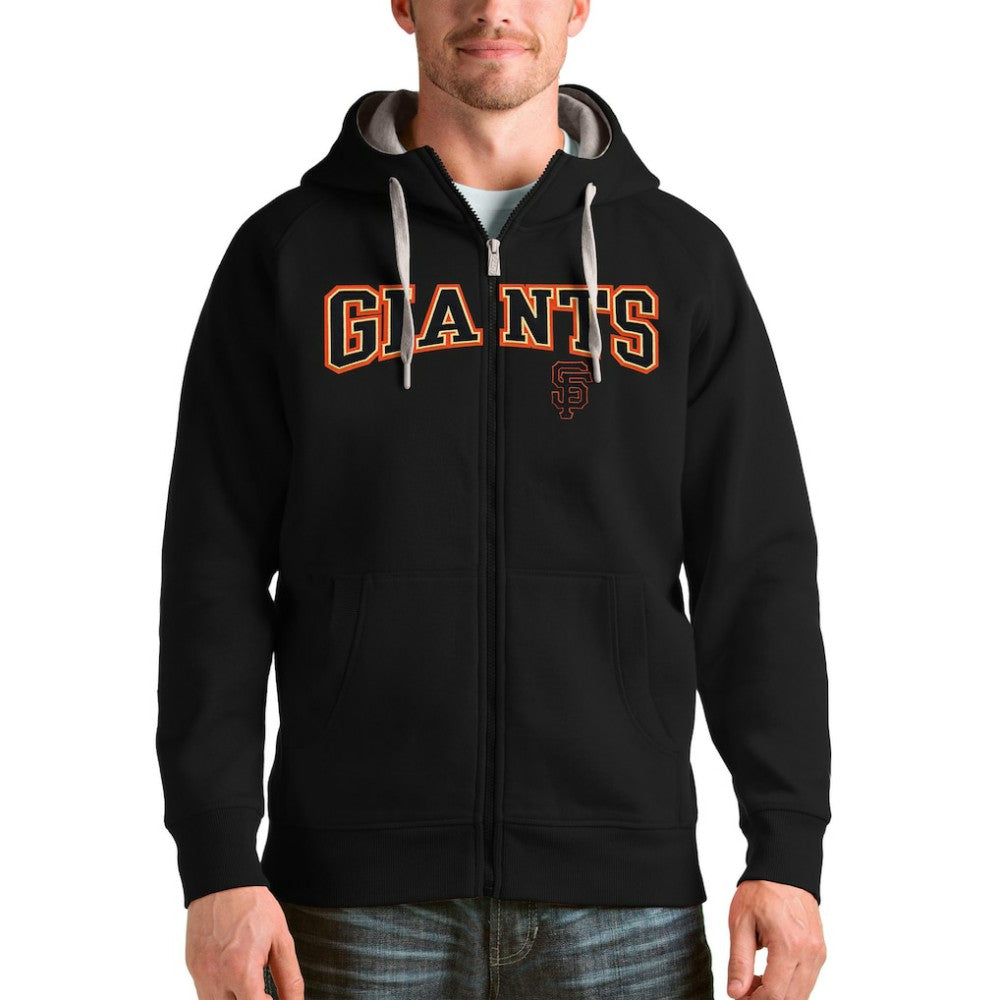 San Francisco Giants Antigua Team Logo Victory Full-Zip Hoodie Black