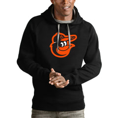 Baltimore Orioles Antigua Victory Pullover Team Logo Hoodie Black