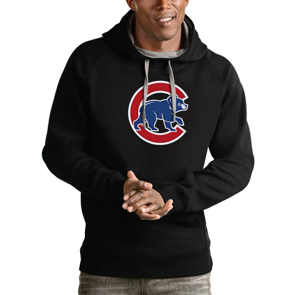 Chicago Cubs Antigua Victory Pullover Team Logo Hoodie Black