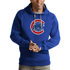 Chicago Cubs Antigua Victory Pullover Team Logo Hoodie Royal