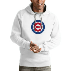 Chicago Cubs Antigua Victory Pullover Team Logo Hoodie White