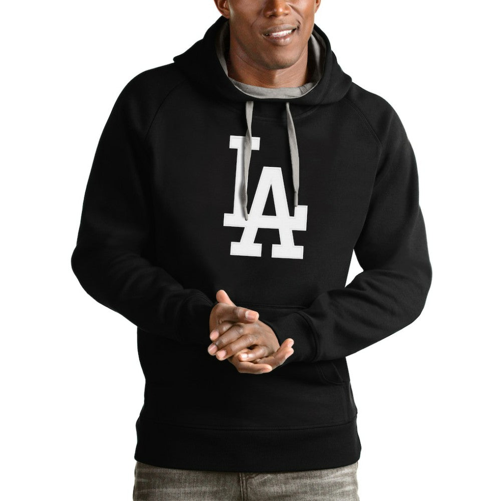 Los Angeles Dodgers Antigua Victory Pullover Team Logo Hoodie Black