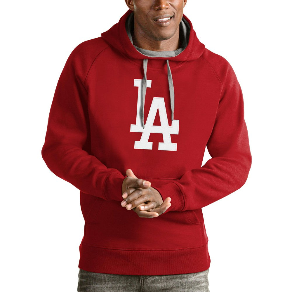 Los Angeles Dodgers Antigua Victory Pullover Team Logo Hoodie Red