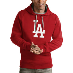 Los Angeles Dodgers Antigua Victory Pullover Team Logo Hoodie Red