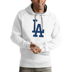 Los Angeles Dodgers Antigua Victory Pullover Team Logo Hoodie White
